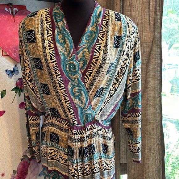 Carole Little Dresses & Skirts - Vintage 1980/1990’s Carole Little, long sleeve multicolor midi dress. Size M/L P